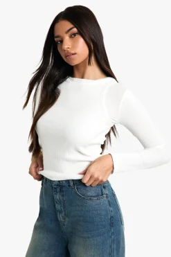 Tops^Nasty Gal 2 Layer Rib Long Sleeve Top |