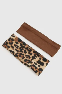 Hair & Hats|Animal Print^Nasty Gal 2 Pack Leopard Jersey Headbands |