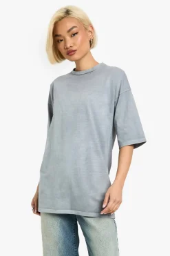 Tops|T-shirts^Nasty Gal Acid Wash Boxy Oversized T-shirt |