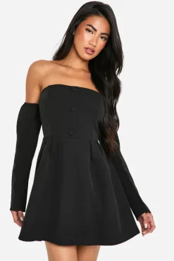 Dresses^Nasty Gal A-Line Bardot Long Sleeve Mini Dress |