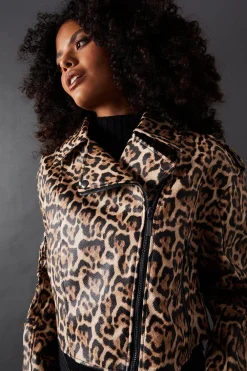 Animal Print|Jackets^Nasty Gal Animal Oversized Biker Jacket |