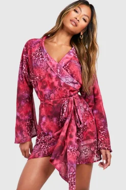 Animal Print|Dresses^Nasty Gal Animal Print Wrap Mini Dress |