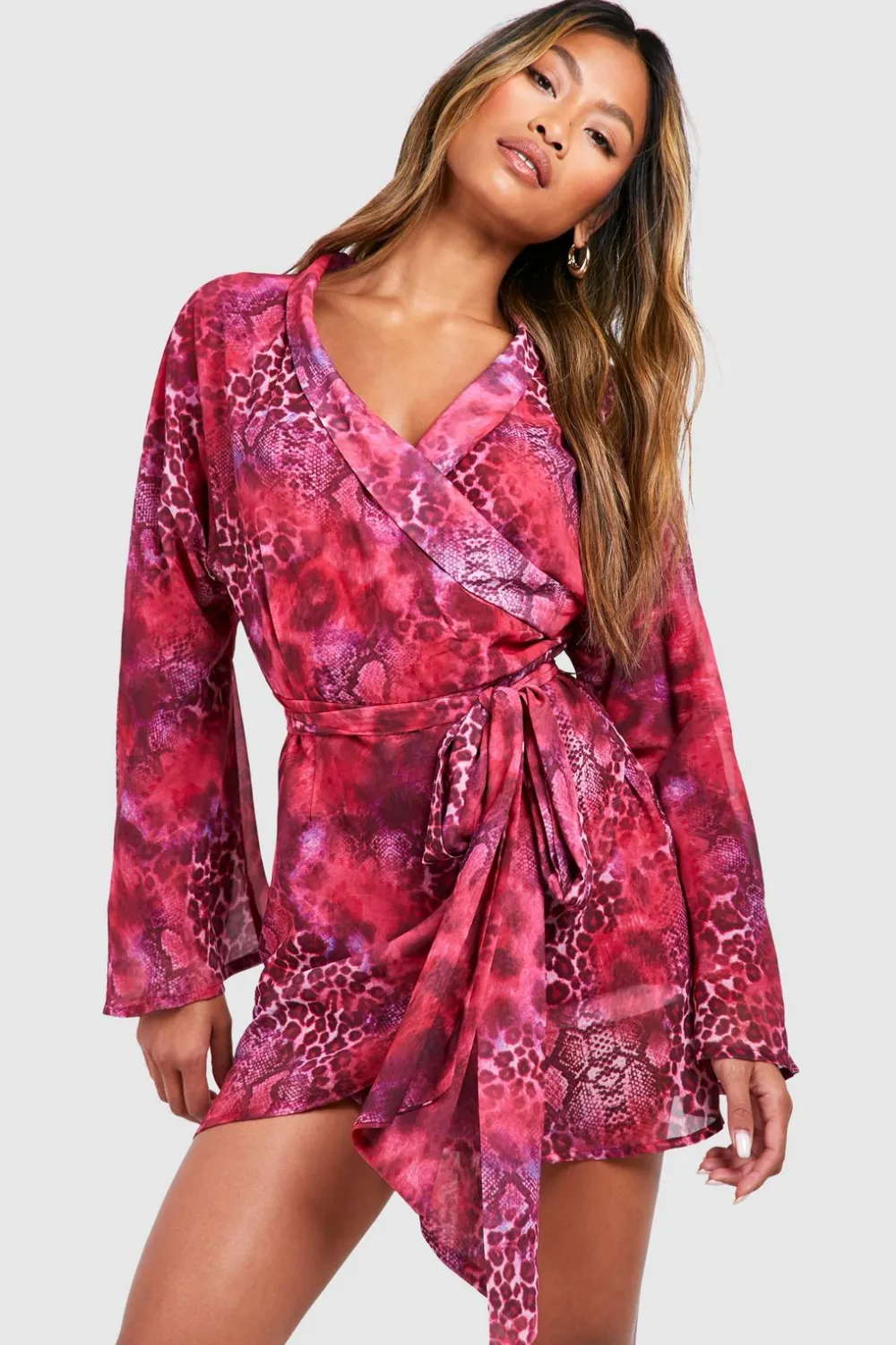 Animal Print|Dresses^Nasty Gal Animal Print Wrap Mini Dress |