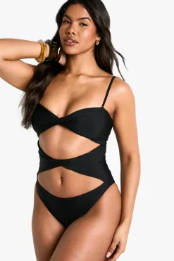 Swimsuits|Swimwear^Nasty Gal Bandeau Cutout Swimsuit |