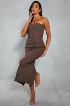 Denim|Denim^Nasty Gal Bandeau Denim Maxi Dress |