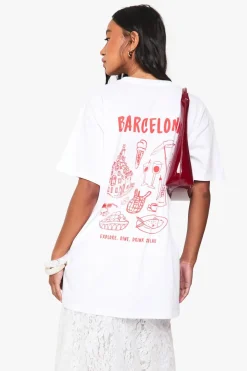 T-shirts|T-shirts^Nasty Gal Barcelona Collage Oversized T-shirt |