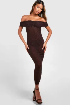 Dresses^Nasty Gal Bardot Ruched Textured Midaxi Dress |