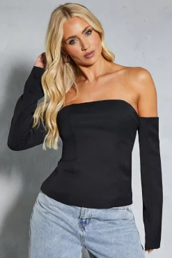 Tops^Nasty Gal Bardot Structured Zip Back Top |