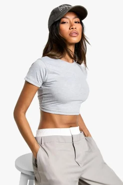 T-shirts|T-shirts^Nasty Gal Basic Cotton Cropped Baby T-shirt |