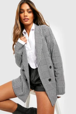 Blazers|Blazers^Nasty Gal Basic Jersey Check Relaxed Fit Blazer |