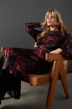 Fringing|Dresses^Nasty Gal Batwing Asymmetric Midi Dress With Fringe |