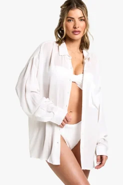 Shirts|Shirts^Nasty Gal Beachwear Essentials Oversized Shirt |