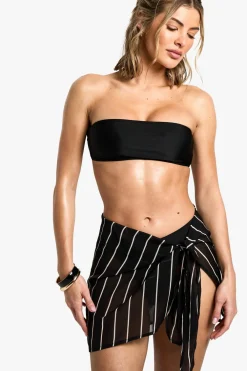 Stripes|Beach Cover Ups^Nasty Gal Beachwear Essentials Striped Mini Sarong |