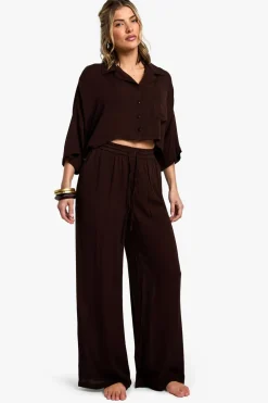 Pants^Nasty Gal Beachwear Essentials Wide Leg Trousers |