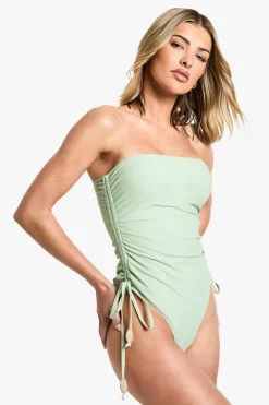 Swimsuits|Swimwear^Nasty Gal Beaded Ruched Swimsuit |