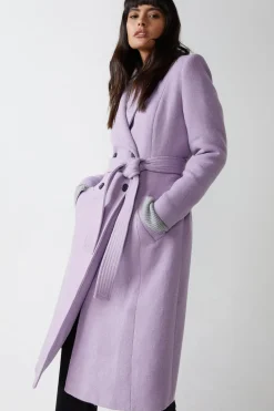 Jackets^Nasty Gal Belted Double Breasted italian wool Jacket |