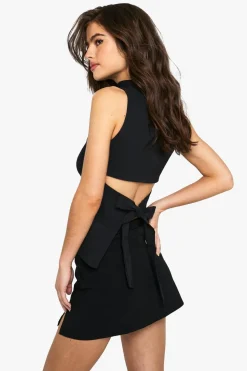 Tops^Nasty Gal Bengaline Cinched In Waist Cut Out Back Top |