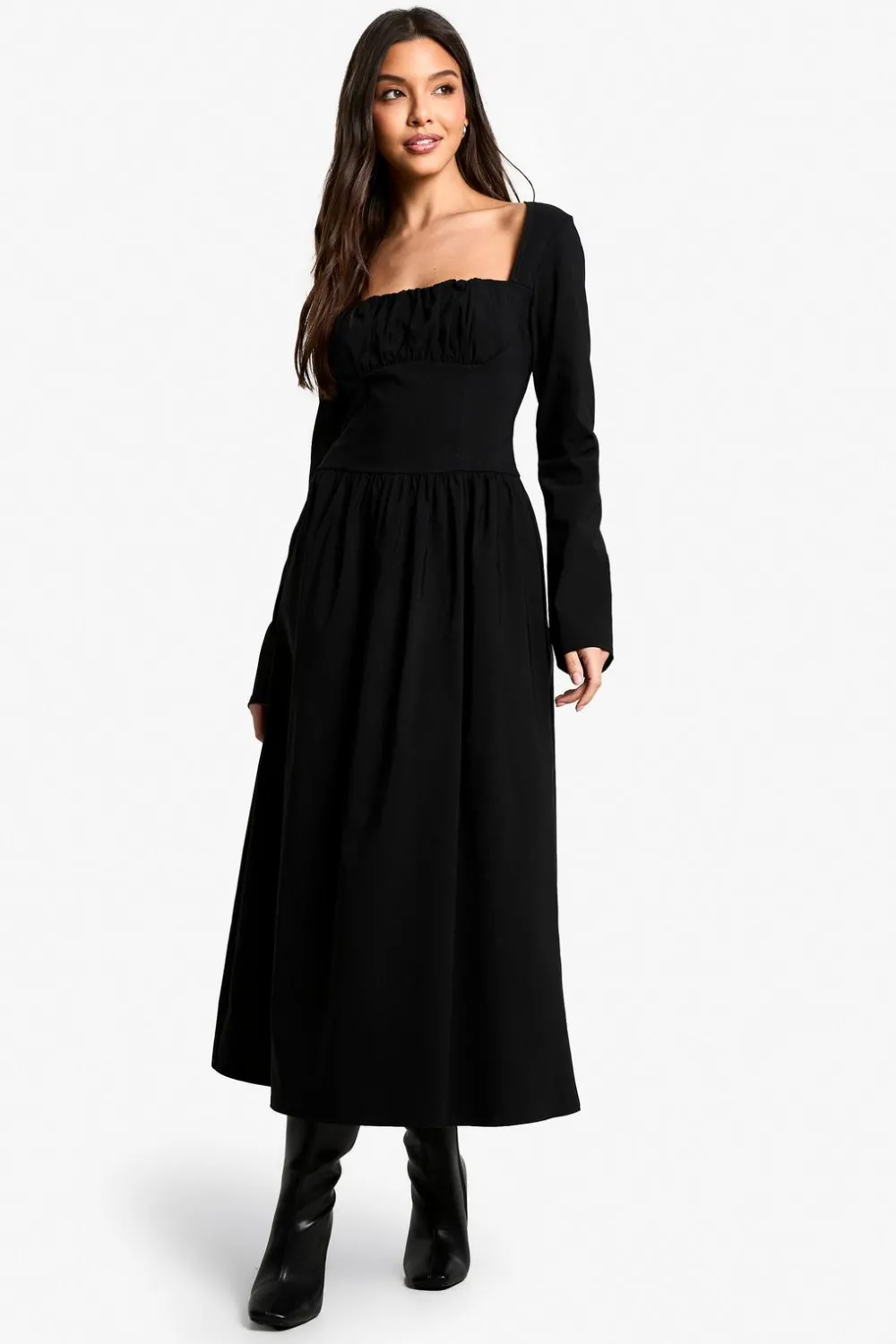 Dresses^Nasty Gal Bengaline Corset Skater Midaxi Dress |