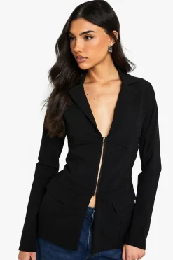 Blazers|Blazers^Nasty Gal Bengaline Fitted Hook And Eye Blazer |