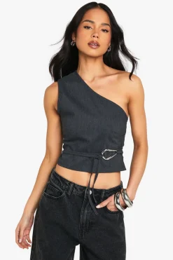 Tops^Nasty Gal Bengaline One Shoulder Trim Detail Top |