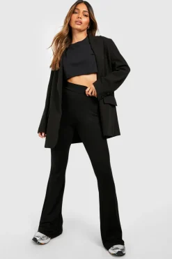 Pants^Nasty Gal Boohoo Basic High Waist Fit & Flare Trouser |