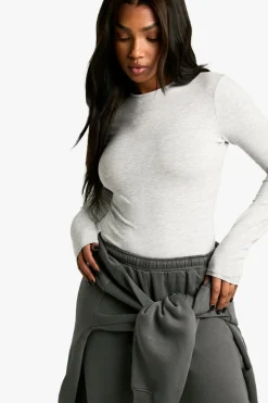 Tops^Nasty Gal Boohoo Basics Crew Neck Long Sleeve Bodysuit |