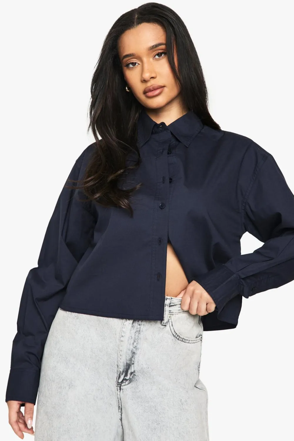 Tops^Nasty Gal Boohoo Basics Cropped Shirt |
