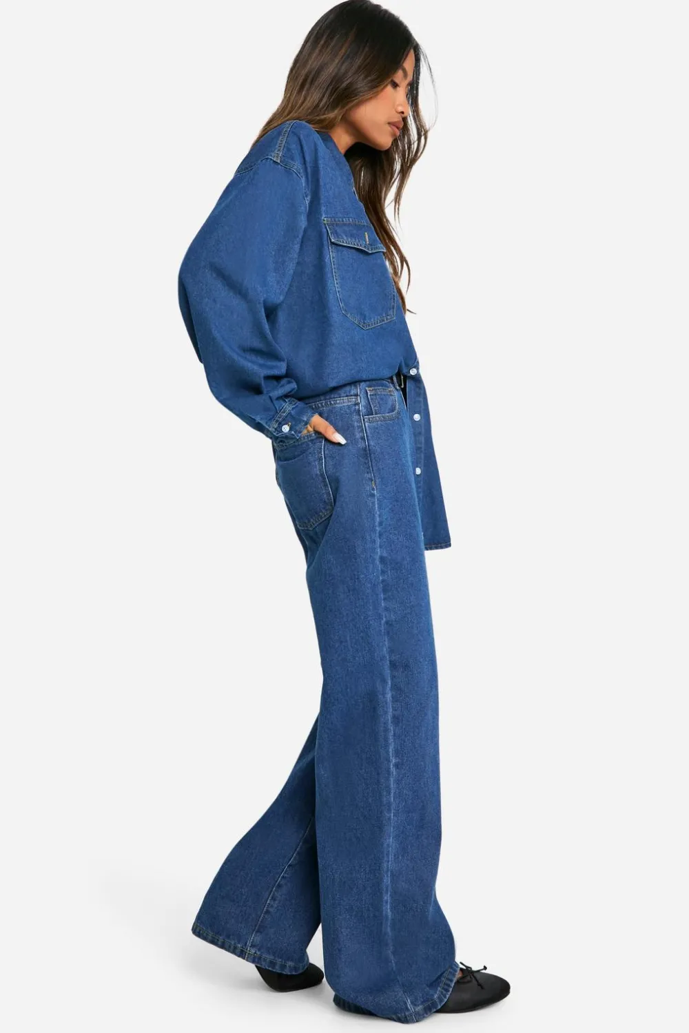 Jeans|Denim^Nasty Gal Boohoo Basics High Waisted Wide Leg Jeans |