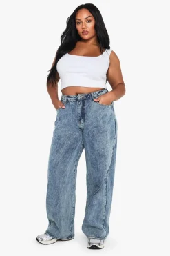 Jeans|Denim^Nasty Gal Boohoo Basics Plus Denim Wide Leg Jean |