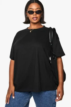 Tops^Nasty Gal Boohoo Basics Plus Super Oversized Crew Neck Basic Cotton T-shirt |