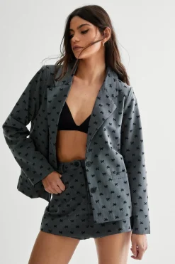 Party Outfits|Suits & Tailoring^Nasty Gal Bow Print Blazer |