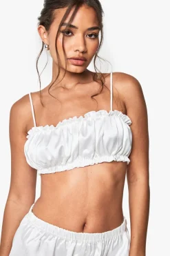 Sleepwear^Nasty Gal Bridal Satin Frill Pyjama Bralet Top |