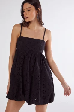 Mini Dresses|Dresses^Nasty Gal Broderie Puffball Strappy Mini Dress |