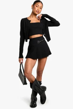 Skirts|Skirts^Nasty Gal Buckle Detail Pleated Mini Skirt |