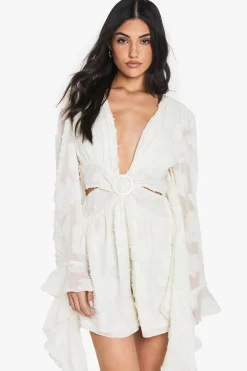 Rompers|Rompers^Nasty Gal Burnout Floral Wide Sleeve Playsuit |