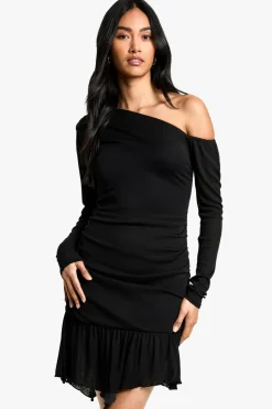 Dresses^Nasty Gal Burnout Mesh Ruched Mini Dress |