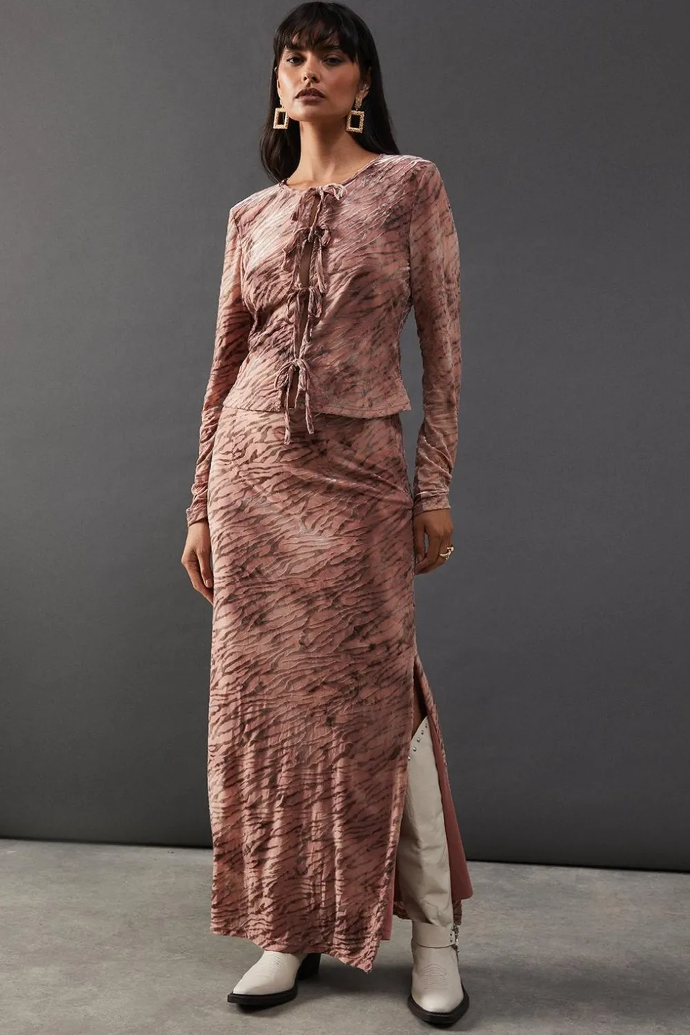 Pants^Nasty Gal Burnout Velvet Column Maxi Skirt |