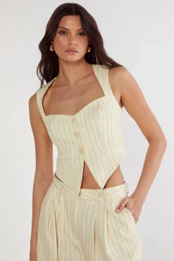 Stripes|Two Piece Sets^Nasty Gal Butter Pinstripe Tailored Vest |