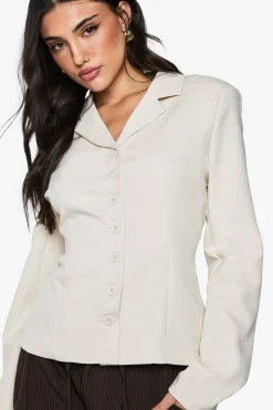 Blazers|Blazers^Nasty Gal Button Detail Fitted Cinched Blazer |