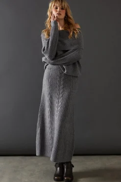 Skirts|Skirts^Nasty Gal Cable Front Knitted Maxi Skirt |