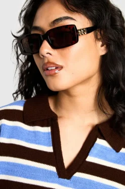 Sunglasses^Nasty Gal Chain Detail Tortoiseshell Square Sunglasses |