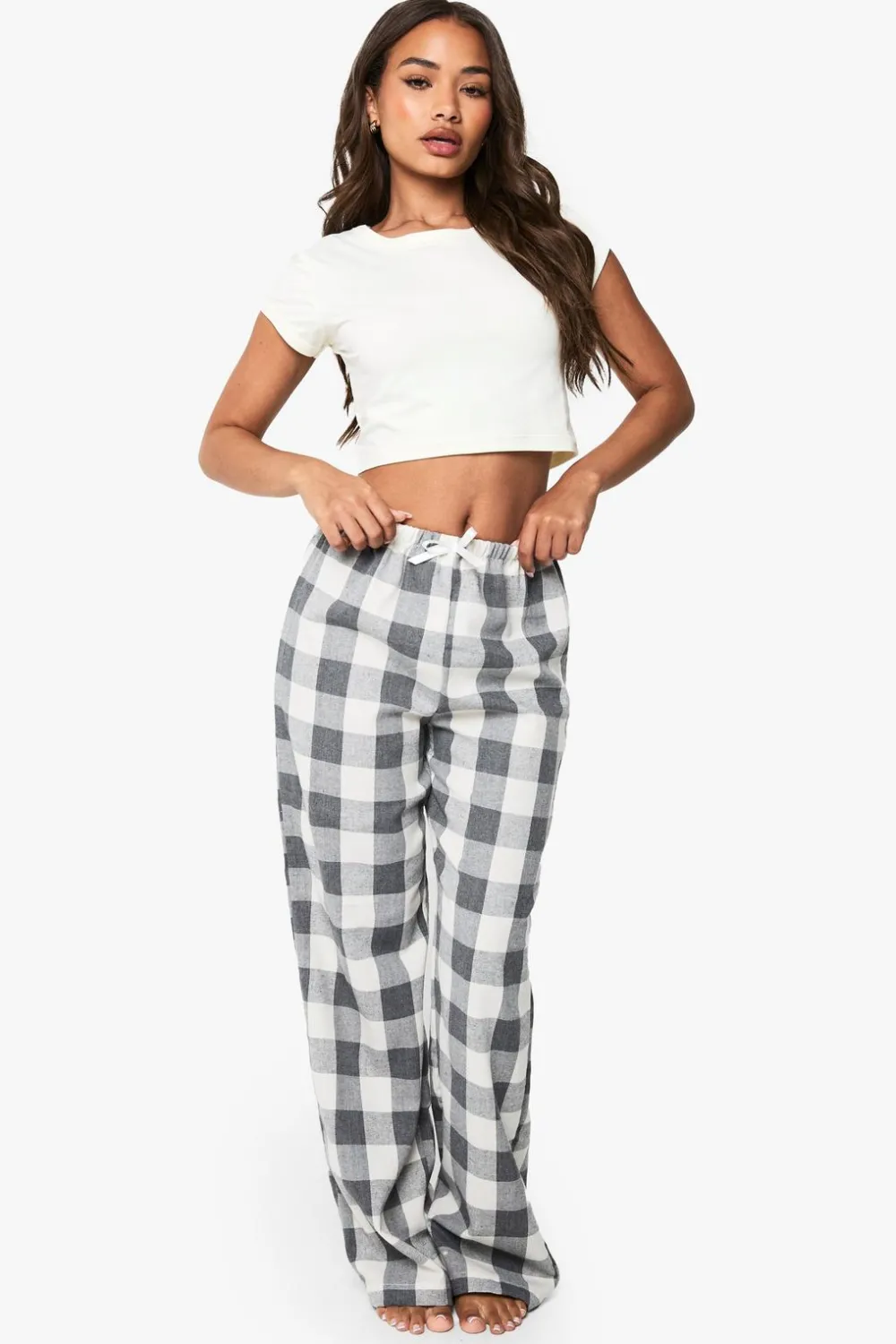 Sleepwear^Nasty Gal Check Short Sleeve Baby T-Shirt & Trousers Pyjama Set |
