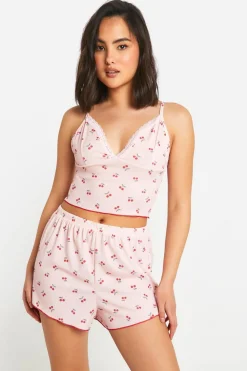 Sleepwear^Nasty Gal Cherry Print Cami And Short Pyjama Set |