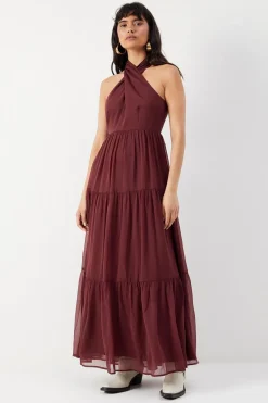 Dresses^Nasty Gal Chiffon Halter Tier Maxi Dress |