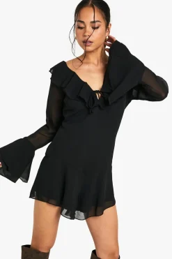 Rompers|Rompers^Nasty Gal Chiffon Ruffle Godet Hem Playsuit |