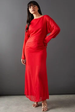 Dresses^Nasty Gal Chiffon Slash Neck Batwing Column Maxi Dress |