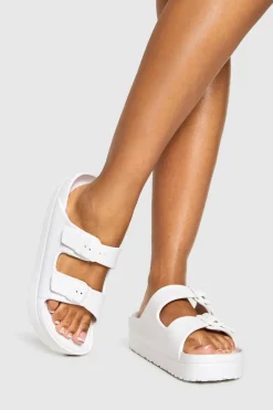 Flat Shoes^Nasty Gal Chunky Double Buckle Slider |
