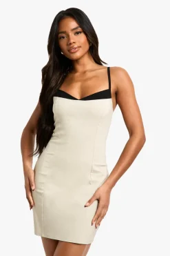 Dresses^Nasty Gal Contrast Insert Bengaline Mini Dress |
