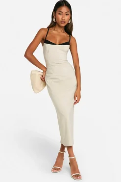 Dresses^Nasty Gal Contrast Insert Bengaline Midaxi Dress |