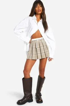 Skirts|Skirts^Nasty Gal Contrast Waistband Check Mini Tennis Skirt |